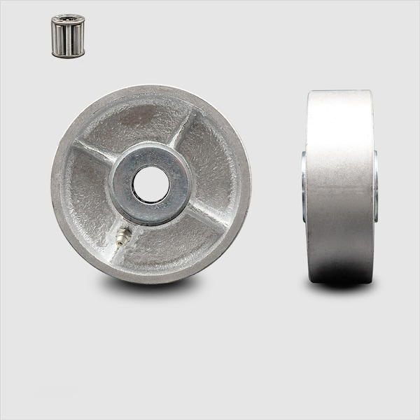 SCC - 4" Semi Steel Cast Iron Wheel w/Roller Bearing- 1/2" Bore-600 lbs Capacity